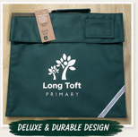 Long Toft Primary School - NEW Book Bags with NEW Logo