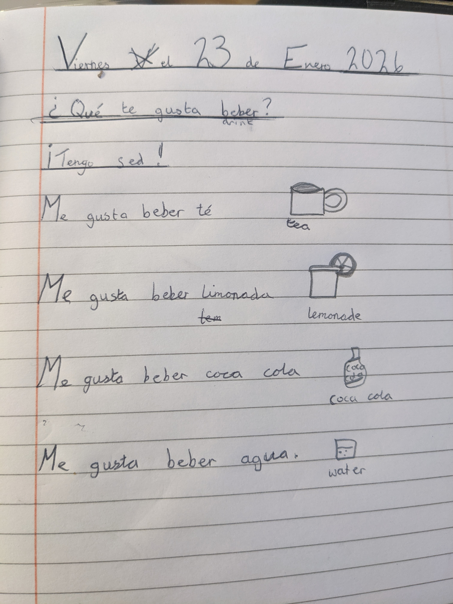 Year 4 Spanish: Que te gusta beber?