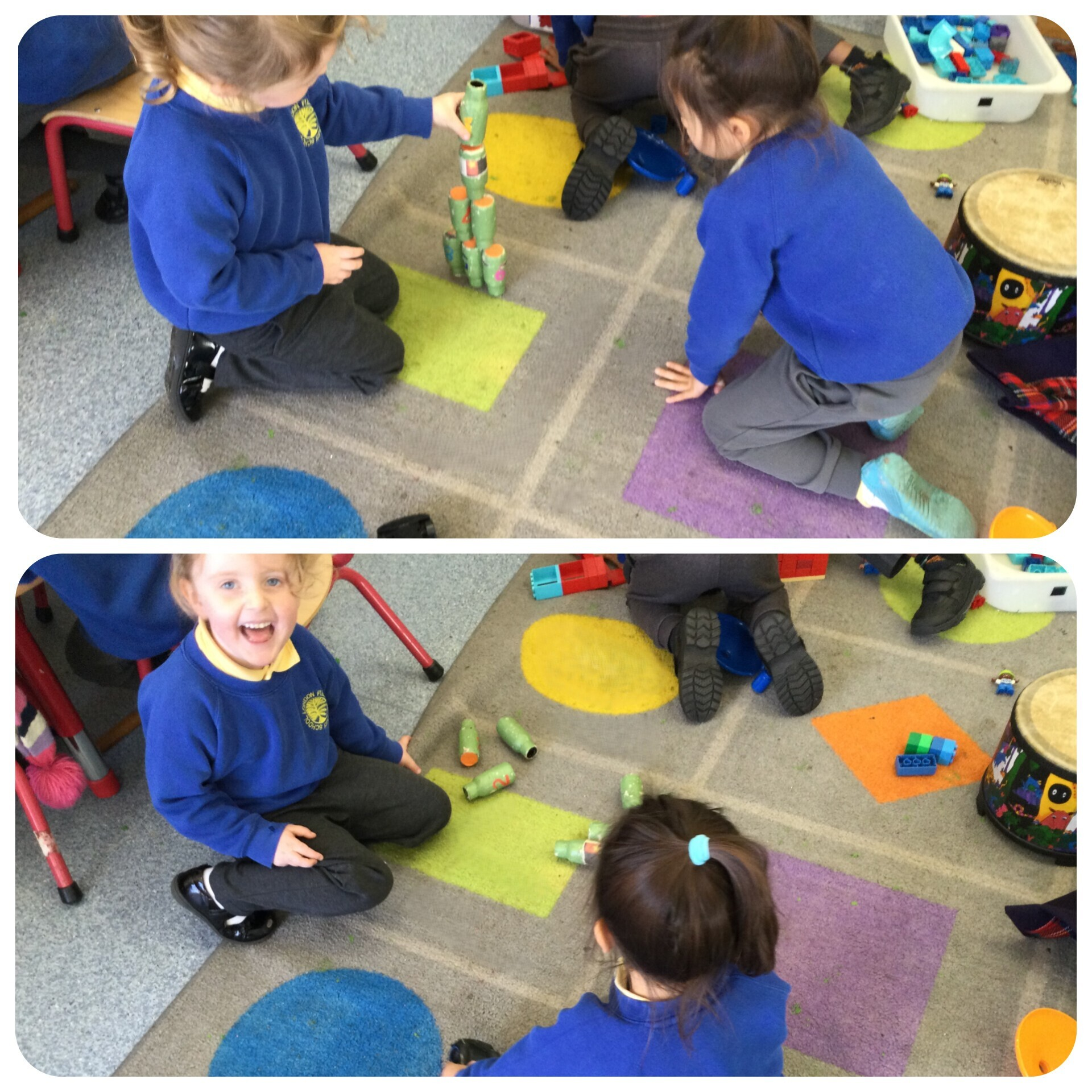 How Many Green Bottles? Reception children explore early Maths.
