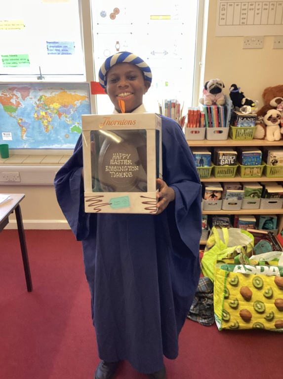 Congratulations to our winner from Year 6 🎉👏  A huge thank you to everyone who bought a number and supported this event 💛 All funds raised will go towards supporting Friends of St Joseph’s in making our outdoor space even better.  And a special thank you to Rossington Tigers for kindly donating the fabulous HUGE Easter egg 🐰🍫