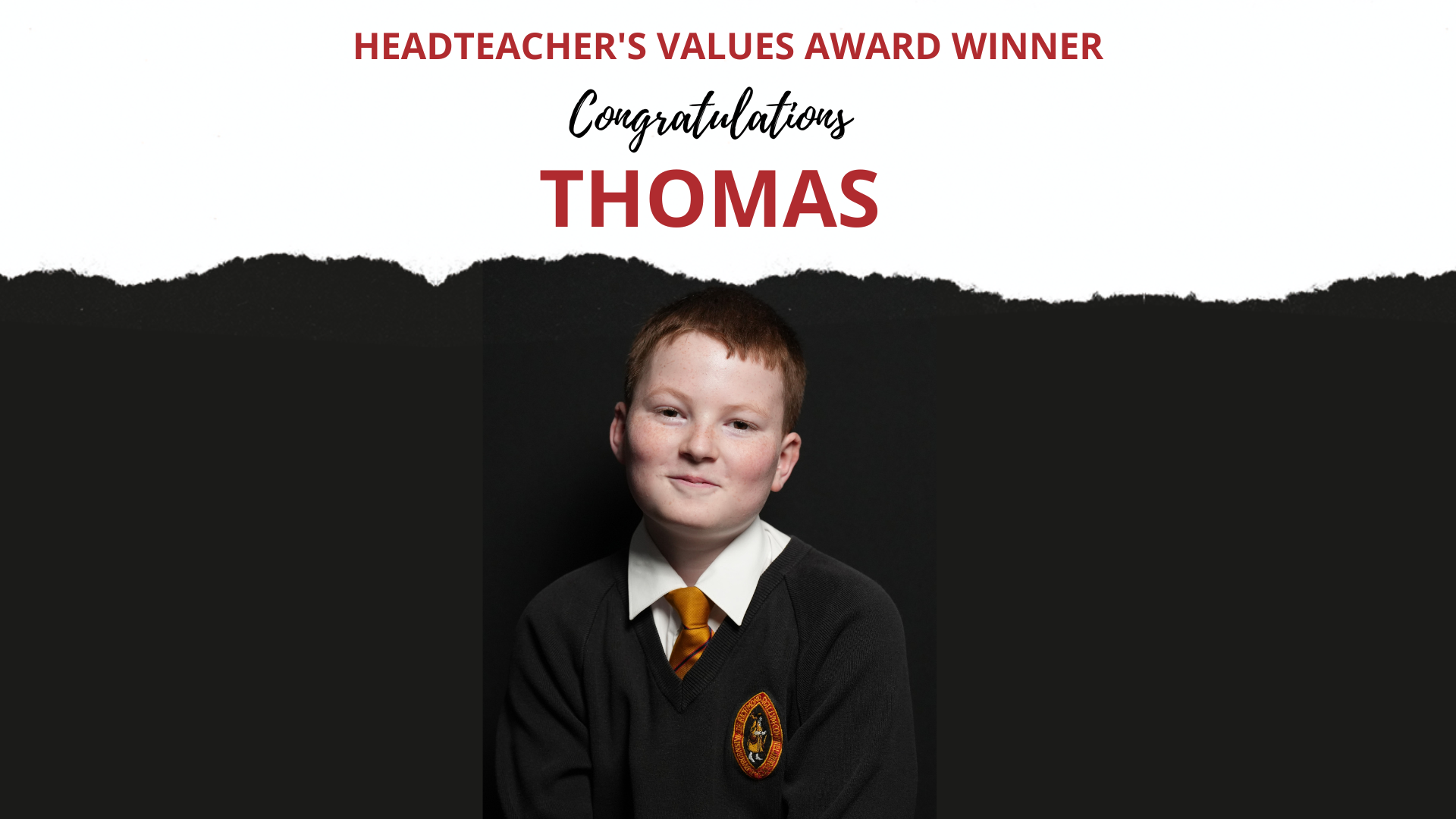 THE HEADTEACHER’S CREDIT VALUES AWARD WAS PRESENTED TO&nbsp;THOMAS WISE&nbsp;IN YEAR&nbsp;7&nbsp;