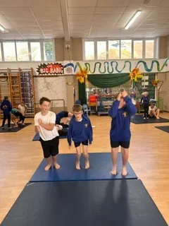 In gymnastics this week, the Year 6s created group sequences using unison and cannon - image 8 In gymnastics this week, the Year 6s created group sequences using unison and cannon - image 8