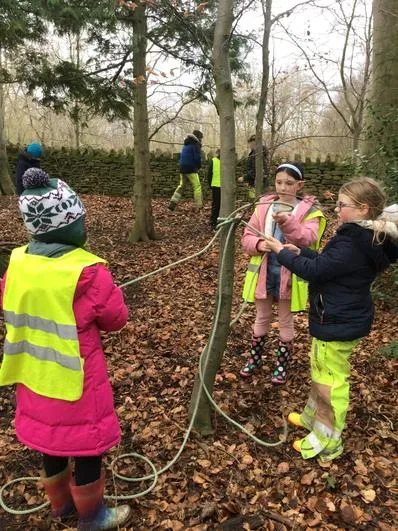 Spring 2023 - January 11th - Oaks - Viking Longhouses and Tarp Shelters (practising knots) - image 3 Spring 2023 - January 11th - Oaks - Viking Longhouses and Tarp Shelters (practising knots) - image 3