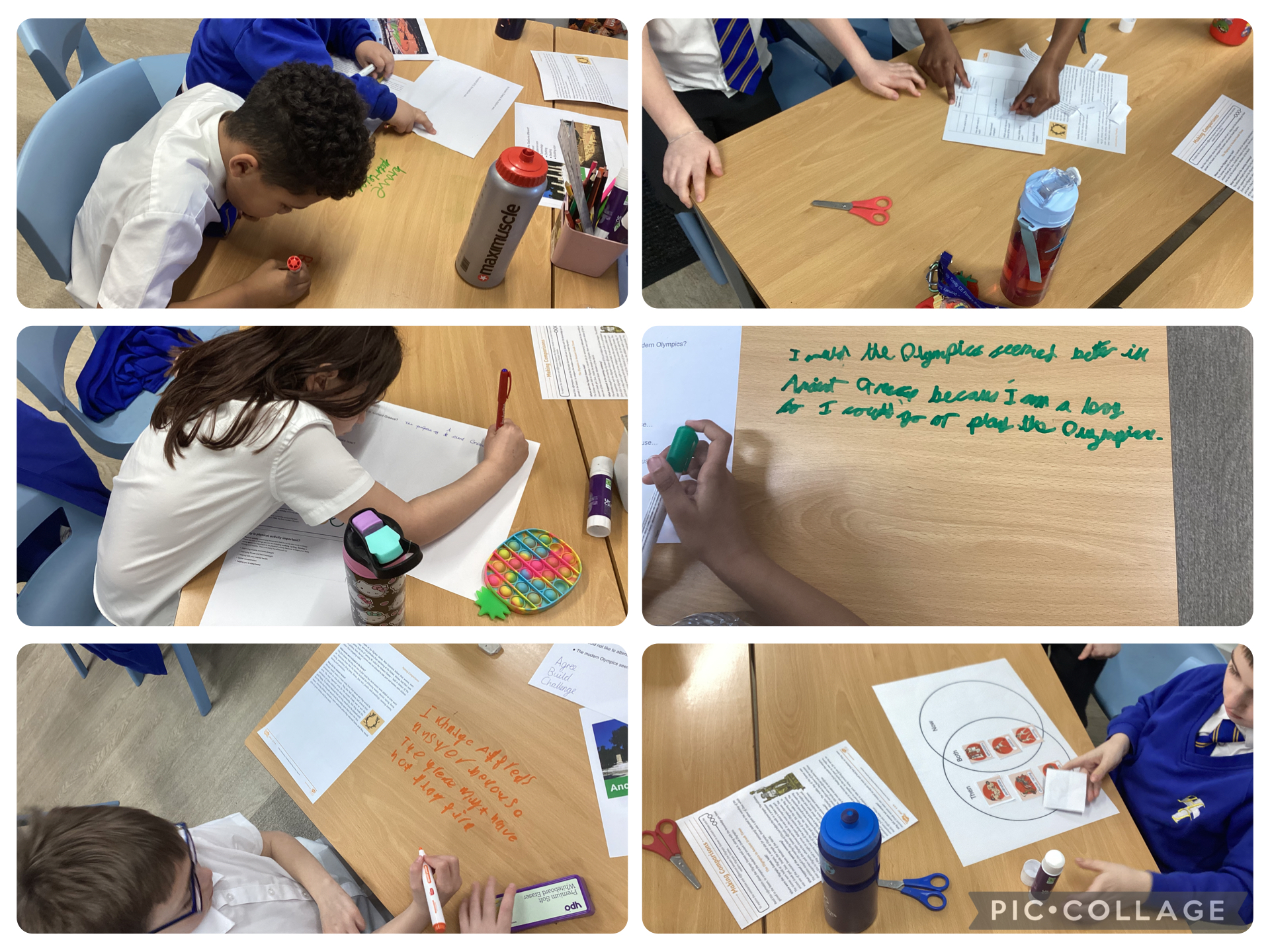 The children used a range of sources to learn about the Olympics. We compared now and then looking at similarities, differences and forming our own opinions on what one we prefer and why.