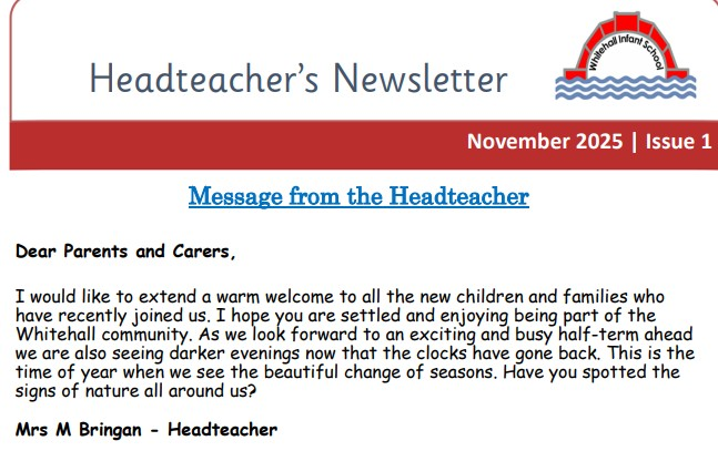 Latest Headteacher's Newsletter - November1 2025
