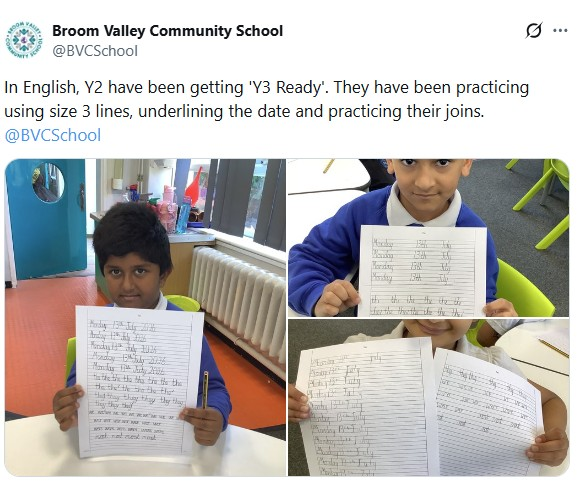 Year 2 preparing for Year 3
