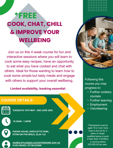 Free cookery course in Stow on the Wold