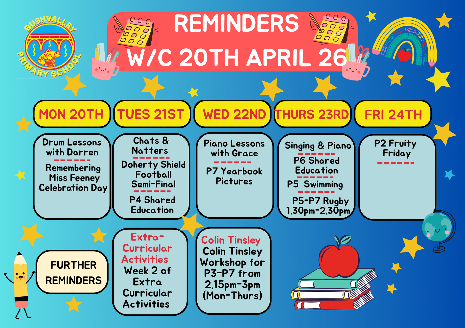 School Reminders 20th April 2026
