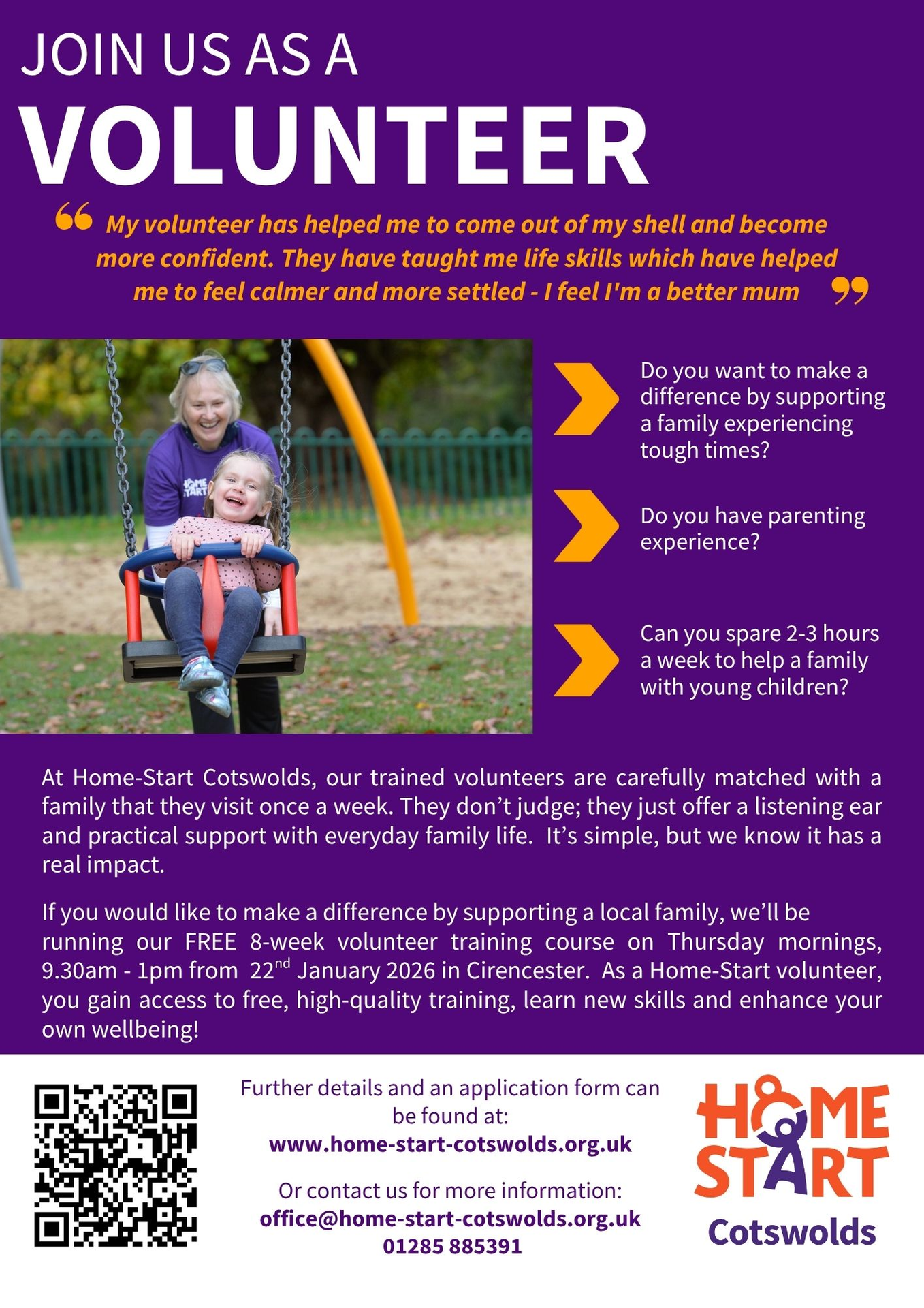 Home-Start Cotswolds - could you be a volunteer?