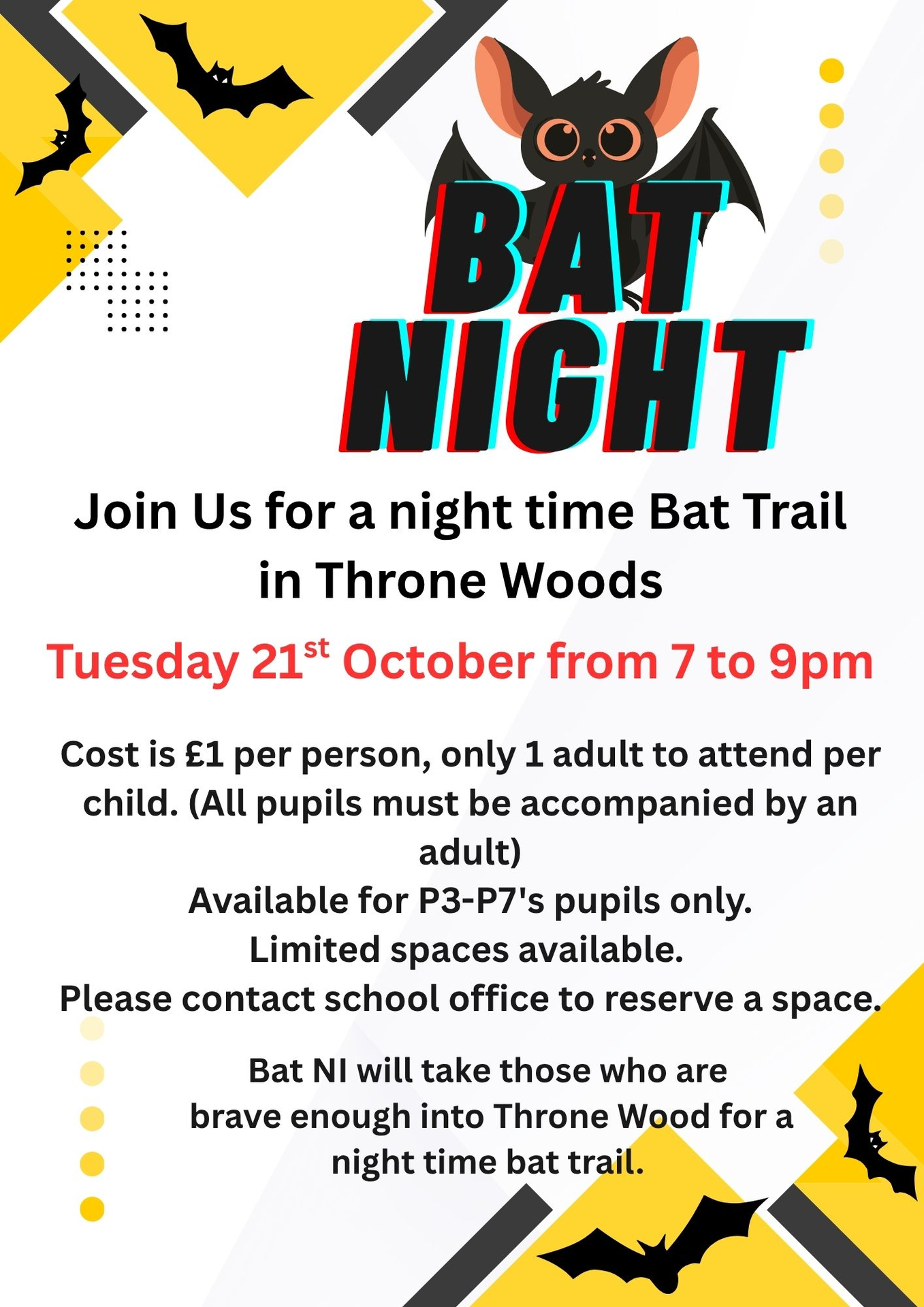 BAT NIGHT 2025 Tuesday 21st October.