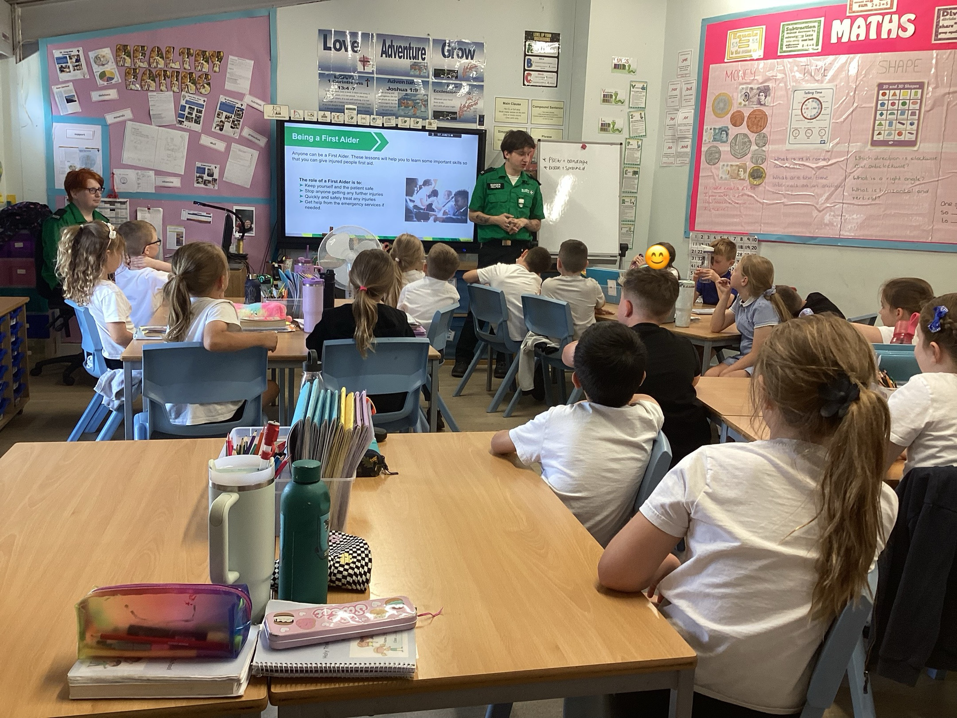 Y3 were extremely lucky to have a visit from St John Ambulance to learn about emergency services, numbers, what to do in an emergency and stings and bites.