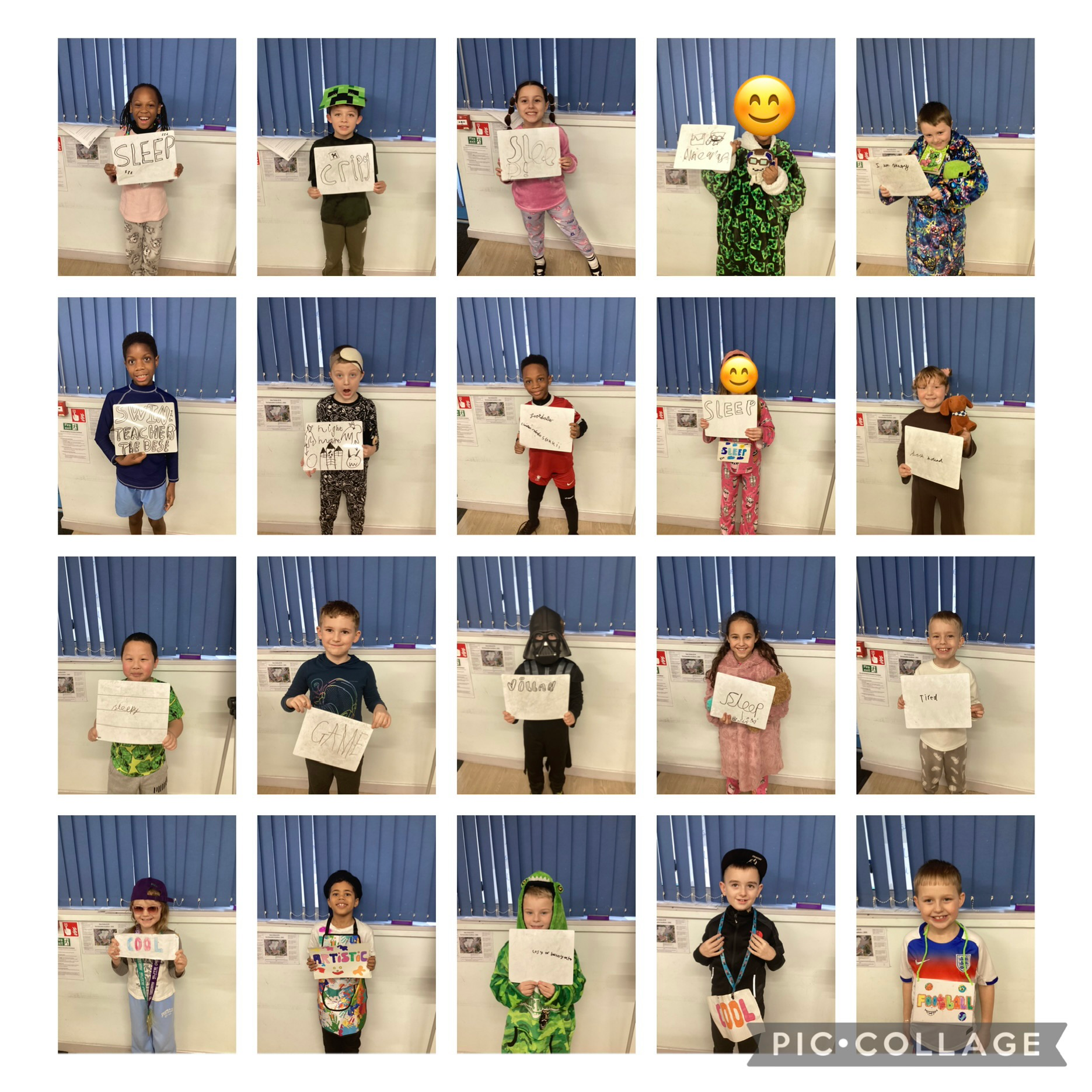 Today, we dressed as a word! This promoted lots of conversations about vocabulary and prompted us to think about synonyms for the different words.