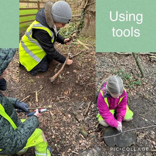 Spring 2024 - 31st January - Oaks - Tudor Houses (working well in groups to create strong and sturdy structures using different knots and tools) - image 1 Spring 2024 - 31st January - Oaks - Tudor Houses (working well in groups to create strong and sturdy structures using different knots and tools) - image 1