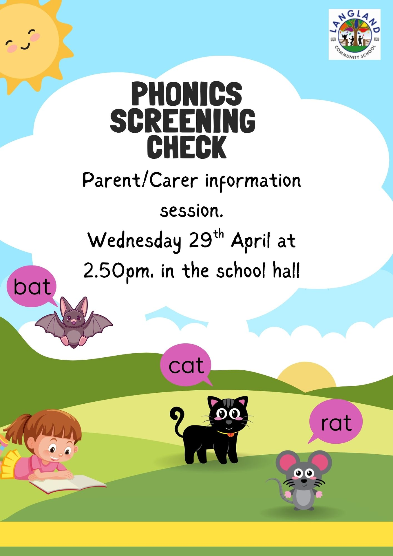 Phonics screening information session 29/04/26