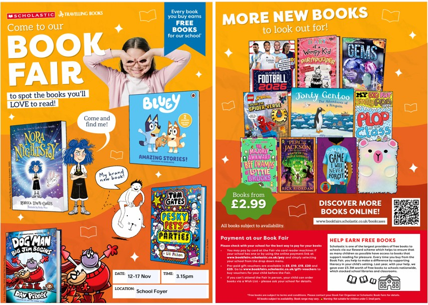 Book Fair in School 12th to 17th November