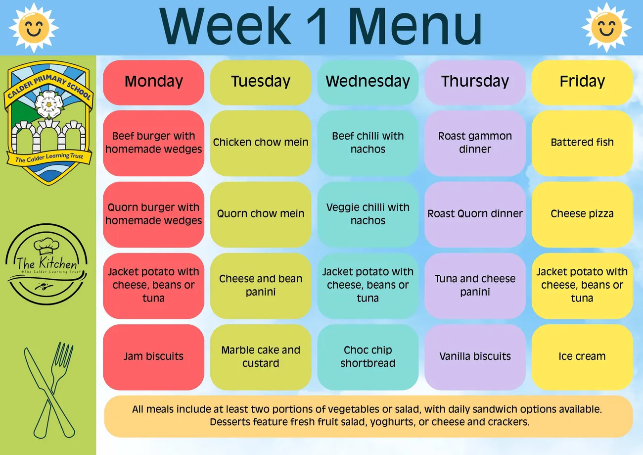 Calder Primary Menu - image 1 Calder Primary Menu - image 1