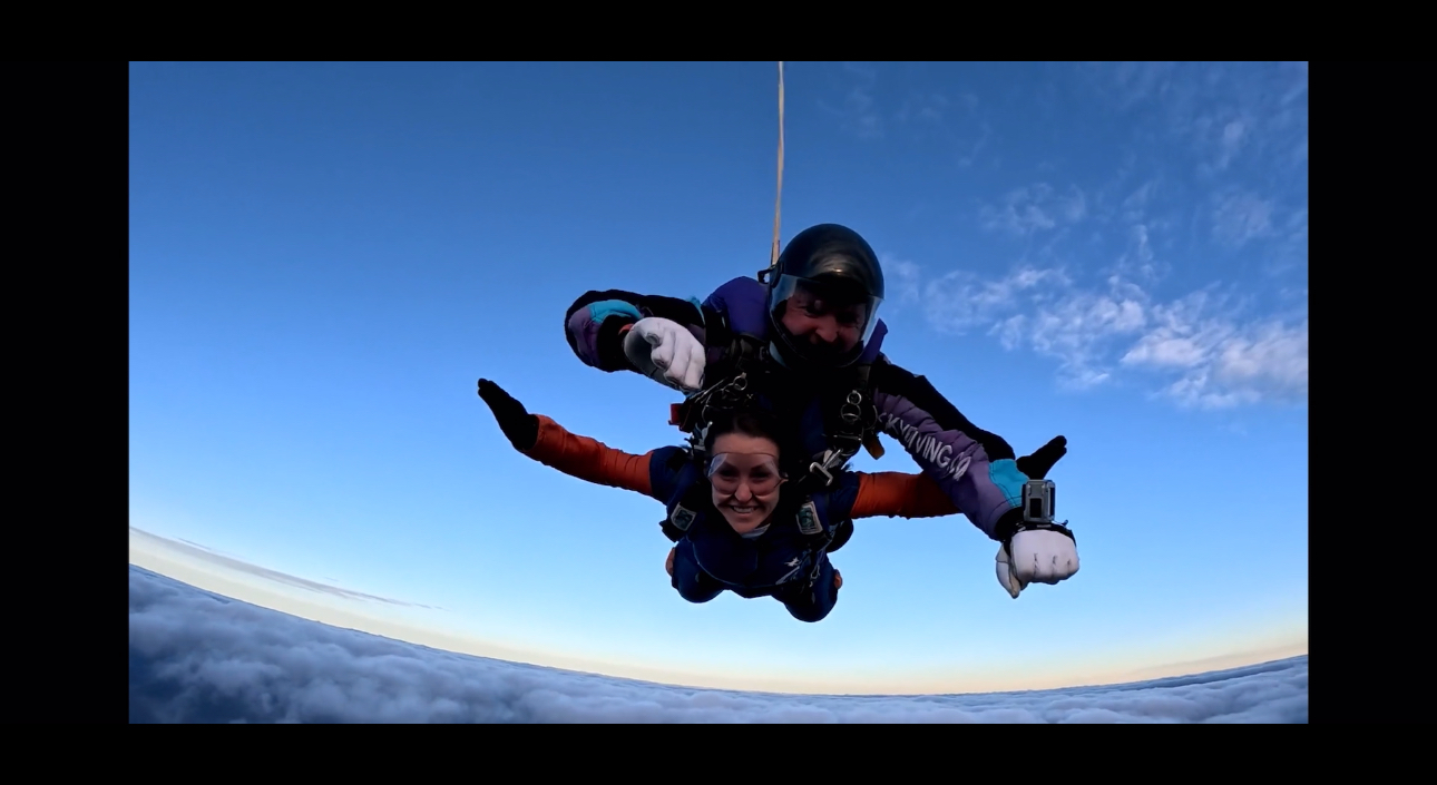 Miss Denyer completed her 10,000ft sky dive and raised over £2000!