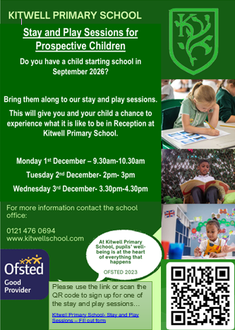 Stay and Play - New Reception Children 2026 