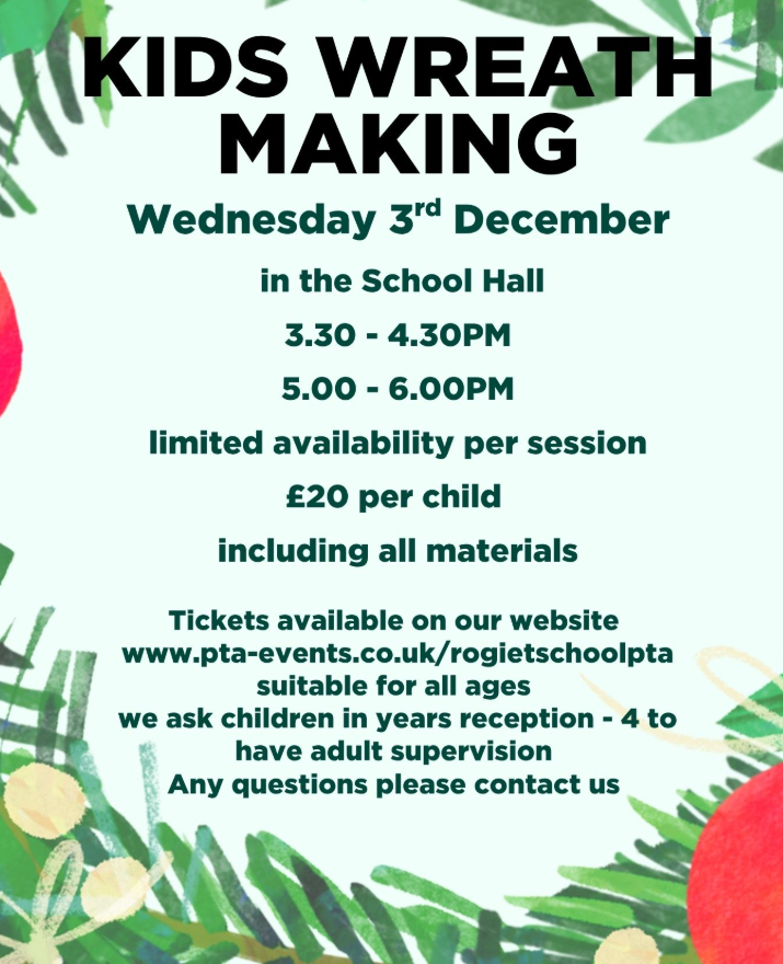 PTA Events - Kid's Christmas Wreath Making