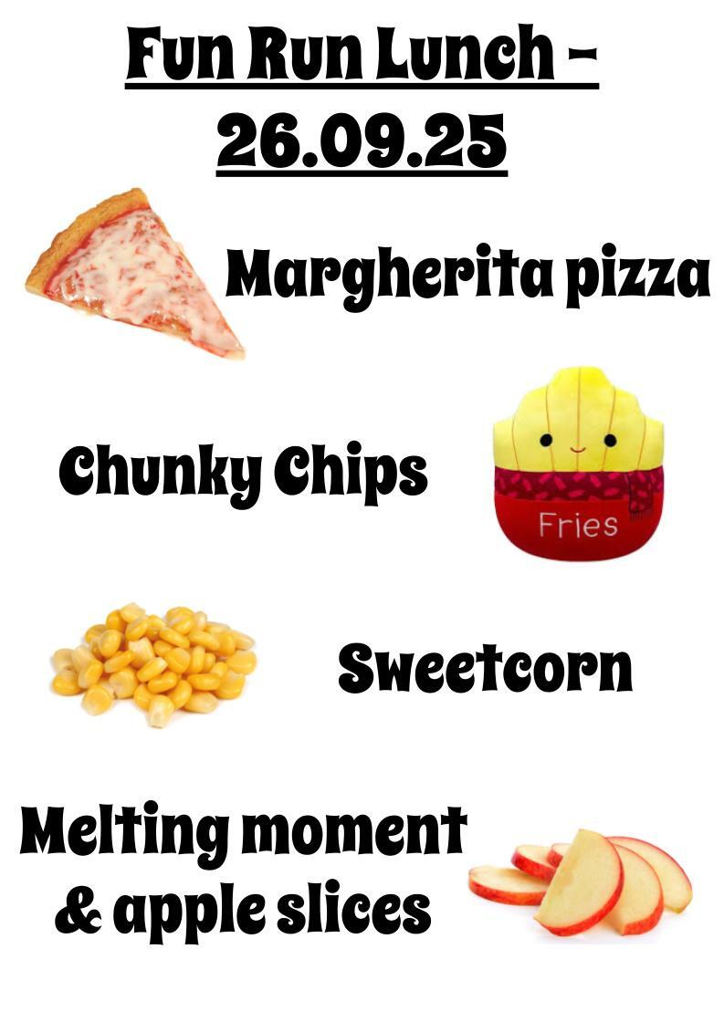 Menu Change - Friday 26th September