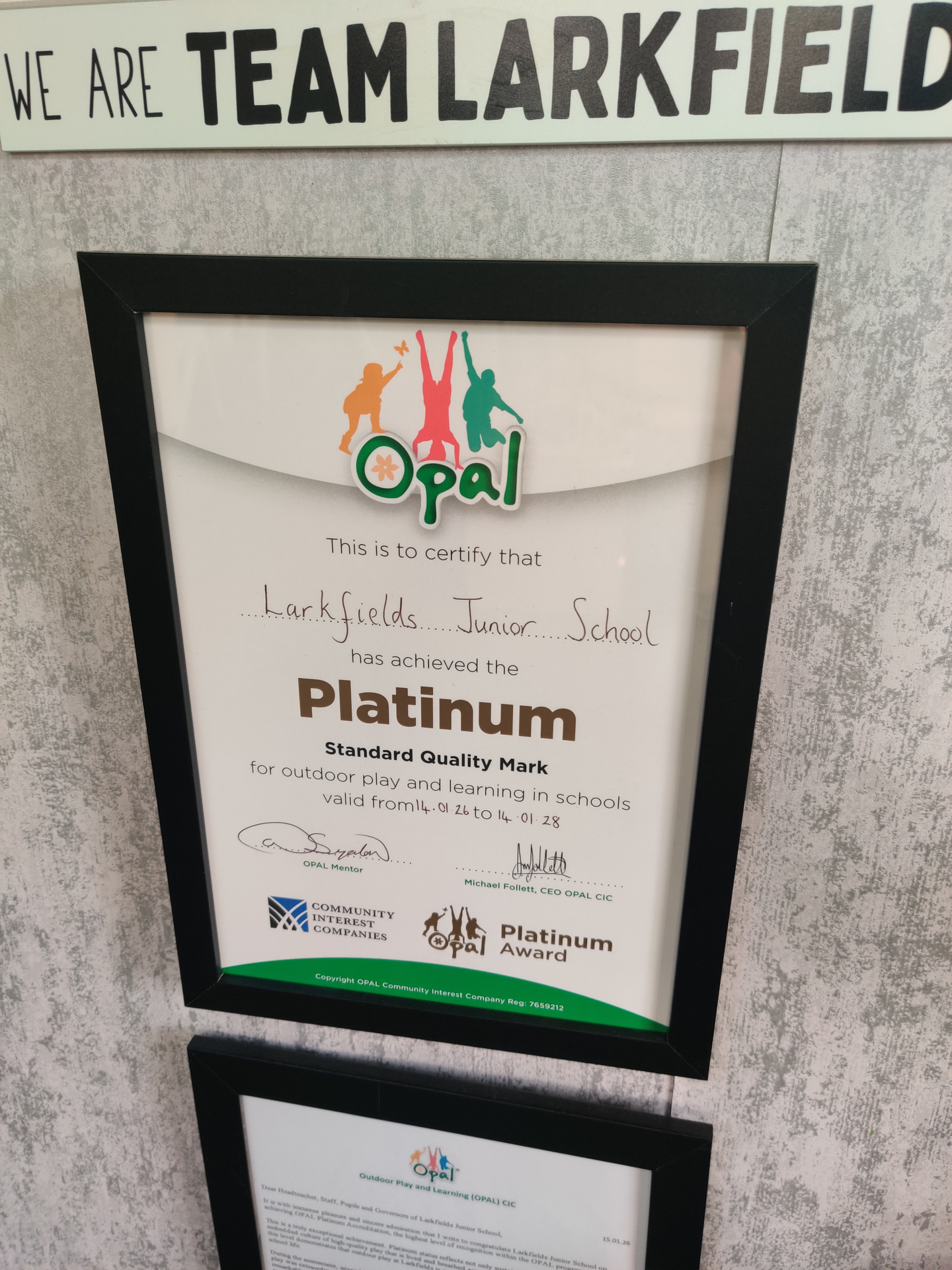 OPAL Platinum Award