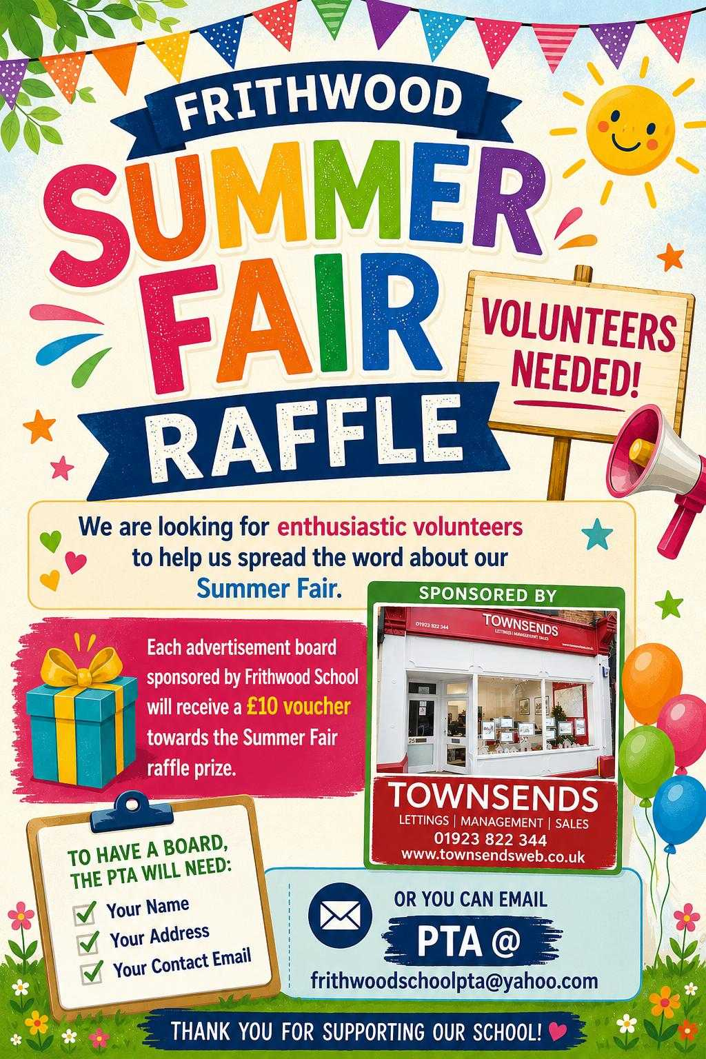 Townsends boards for our Summer Fair