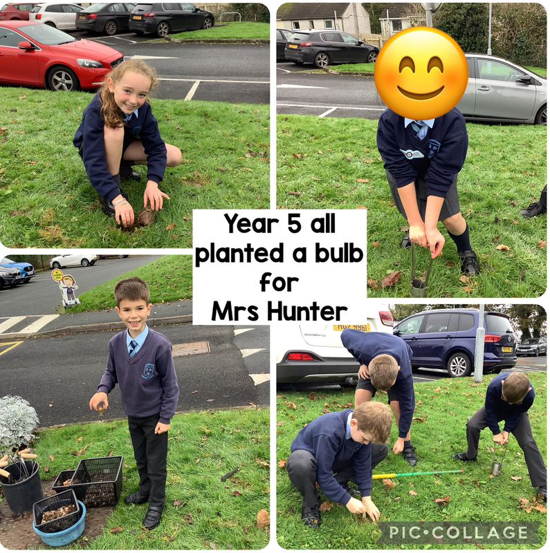 Mrs Hunter was such a special part of our school family and loved gardening. We each planted a daffodil bulb so we can remember her each time they bloom in spring. 