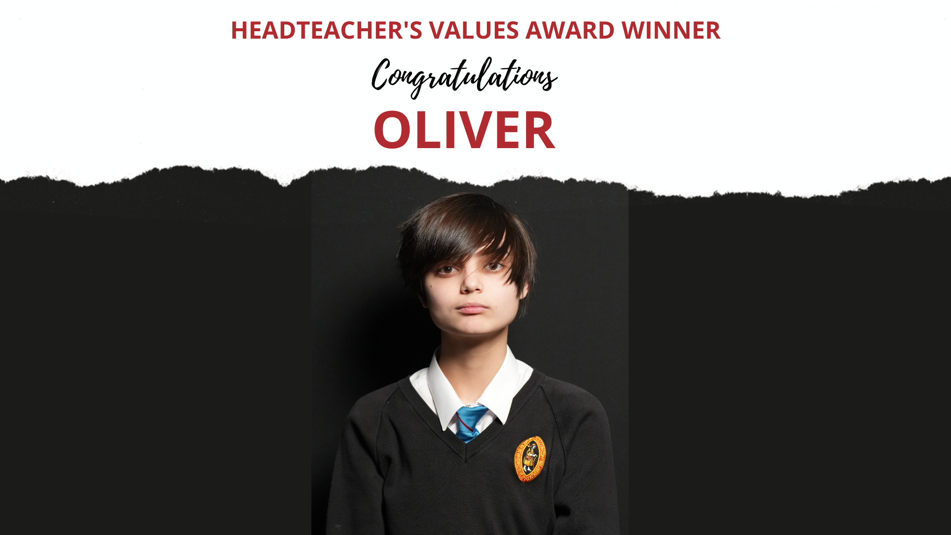 THE HEADTEACHER’S CREDIT VALUES AWARD WAS PRESENTED TO&nbsp;OLIVER SENIOR&nbsp;IN YEAR&nbsp;10&nbsp;