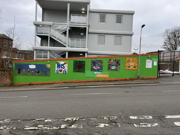 Hoardings created by local primary schools in St Albans