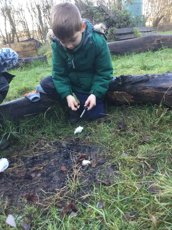 MAKING SPARKS AT FOREST SCHOOL - image 1 MAKING SPARKS AT FOREST SCHOOL - image 1