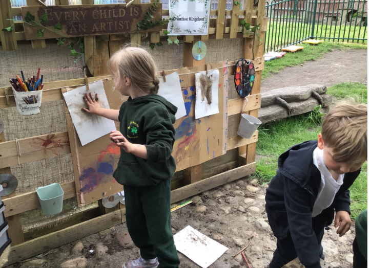 Who needs paint when you think creatively and make your own out of mud!