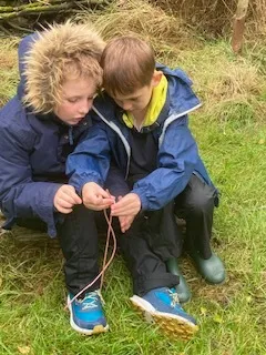 Wrens enjoying knot tying, tree identification and art during Forest school - image 7 Wrens enjoying knot tying, tree identification and art during Forest school - image 7