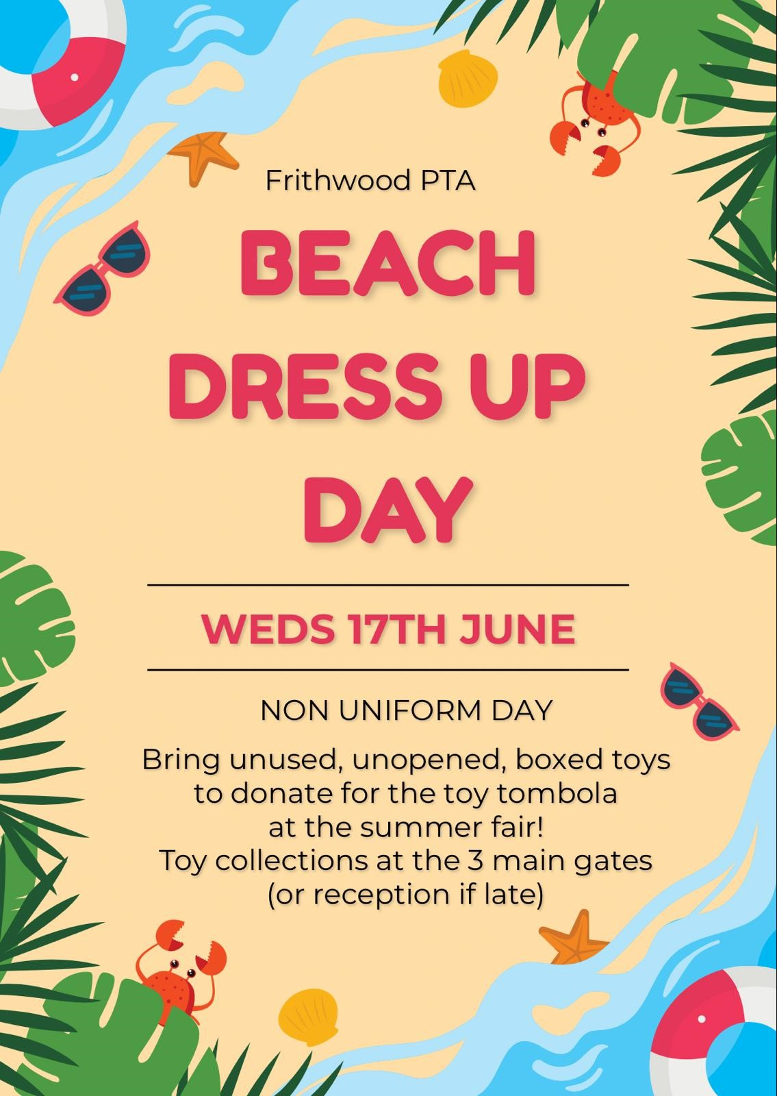 Beach dress up day Wednesday 17th June