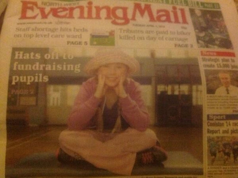 We were featured in the local paper for our fundraising for 'Alice's Escapes', and the National Brain Cancer Association. We wore purple as that was Alice's favourite colour before she passed away earlier this year.