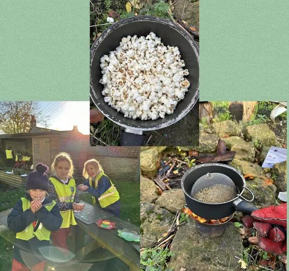 Autumn 2022 - November 9th - Saplings - Guy Fawkes Facts (orienteering), Firework Sounds (cooking popcorn) and Firework Paintings (natural paintbrushes) - image 3 Autumn 2022 - November 9th - Saplings - Guy Fawkes Facts (orienteering), Firework Sounds (cooking popcorn) and Firework Paintings (natural paintbrushes) - image 3