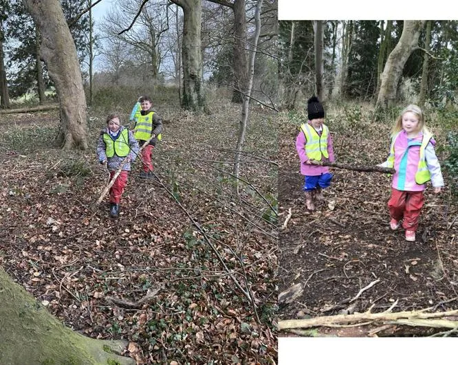 Spring 2023 - February 22nd - Acorns - Ash Wednesday (ash crosses), Lent (clay crown with thorns), Stick Crosses (knots), Giant Stick Crown (structures) - image 1 Spring 2023 - February 22nd - Acorns - Ash Wednesday (ash crosses), Lent (clay crown with thorns), Stick Crosses (knots), Giant Stick Crown (structures) - image 1