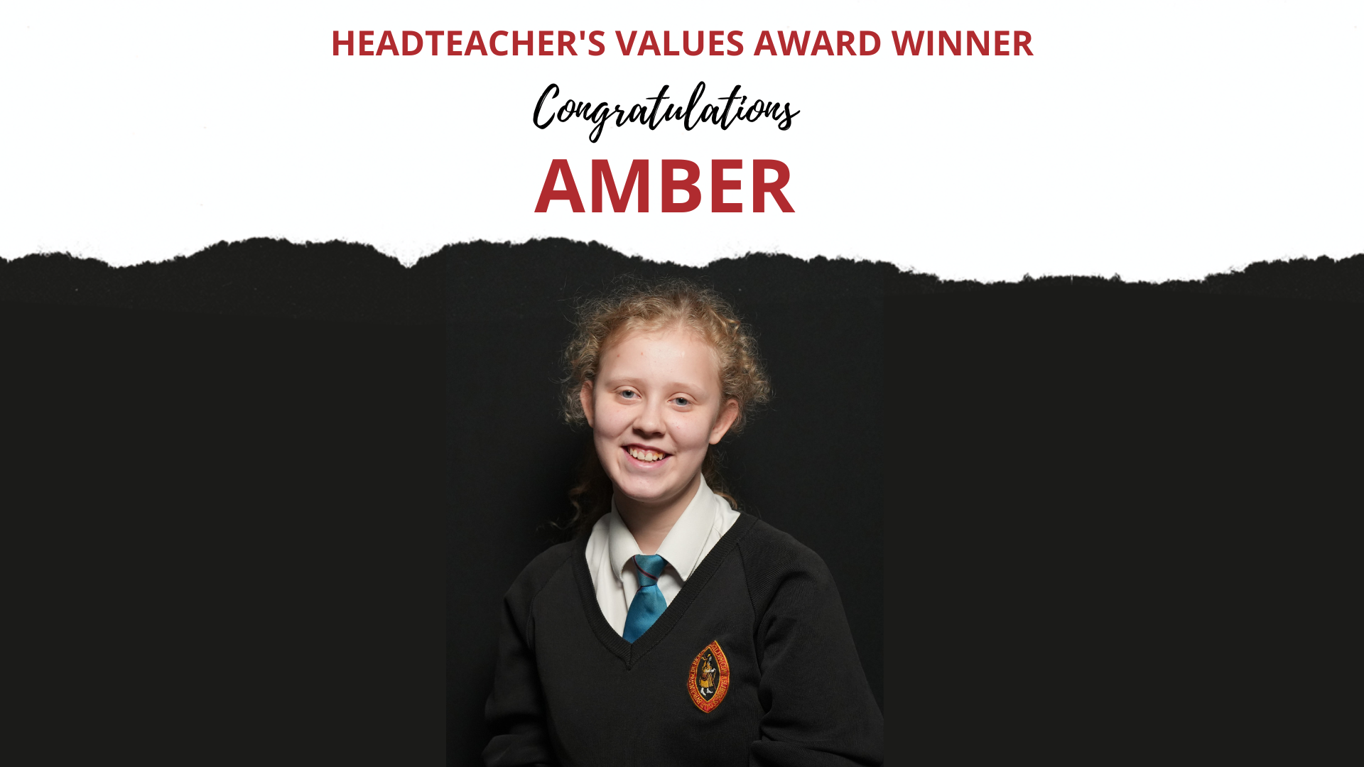 THE HEADTEACHER’S CREDIT VALUES AWARD WAS PRESENTED TO AMBER THOMSON IN YEAR 10&nbsp;