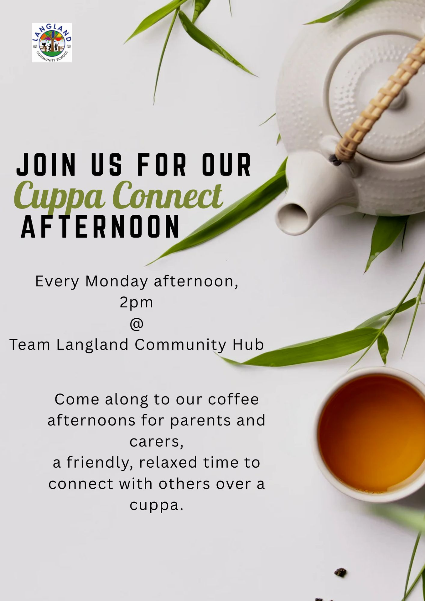 Cuppa Connect afternoons - Every Monday 2pm