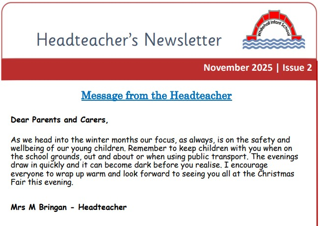 Latest Headteacher's Newsletter - November 2025