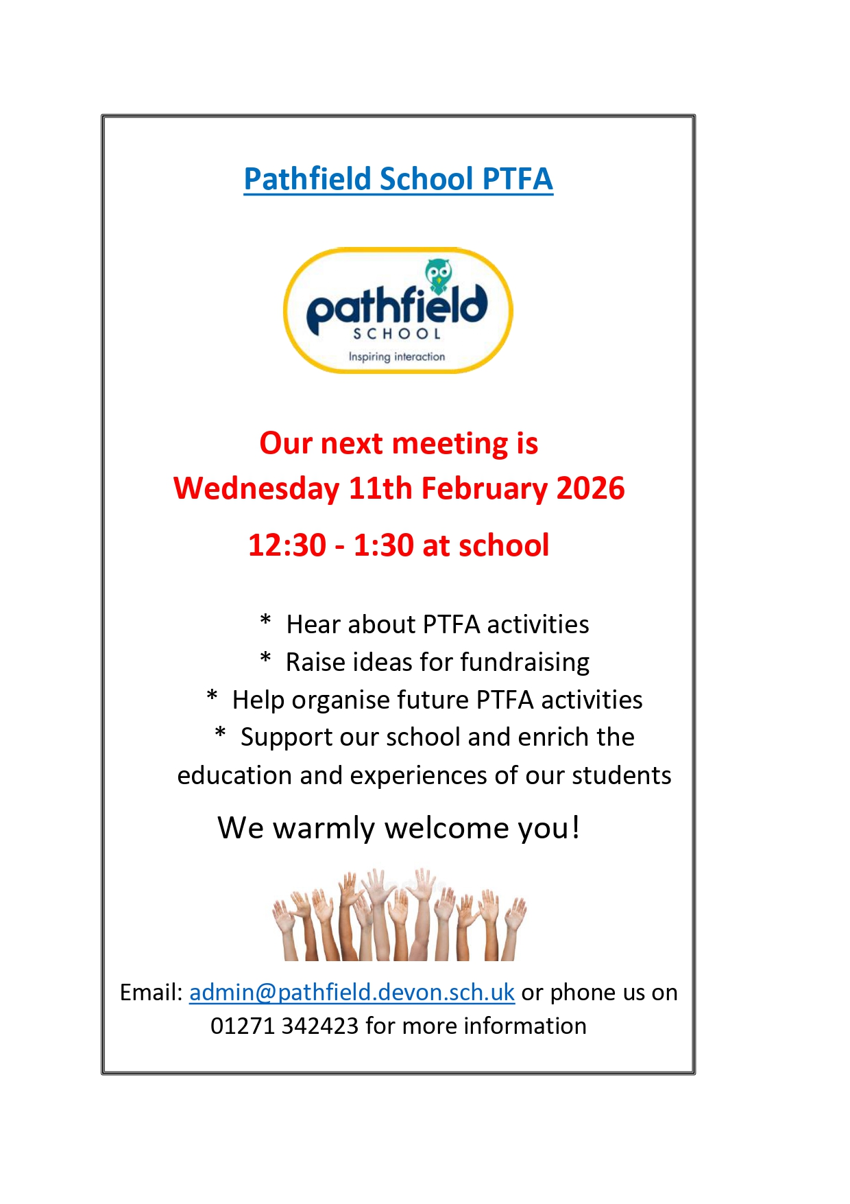 Our next PTFA meeting