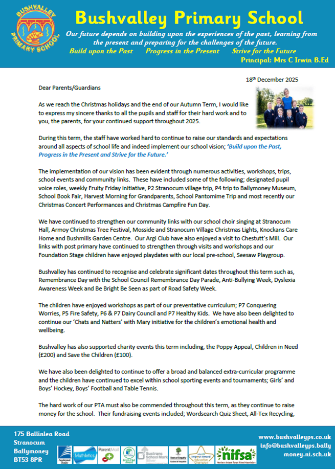 Principal End of Term Letter 