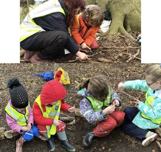 Spring 2023 - February 22nd - Acorns - Ash Wednesday (ash crosses), Lent (clay crown with thorns), Stick Crosses (knots), Giant Stick Crown (structures) - image 2 Spring 2023 - February 22nd - Acorns - Ash Wednesday (ash crosses), Lent (clay crown with thorns), Stick Crosses (knots), Giant Stick Crown (structures) - image 2