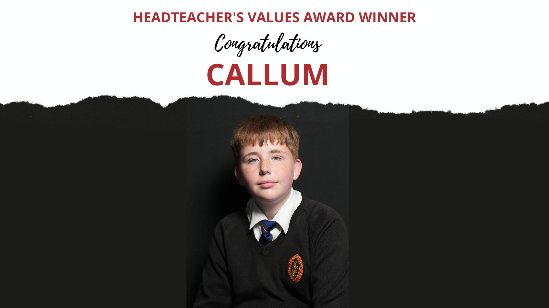 THE HEADTEACHER’S CREDIT VALUES AWARD WAS PRESENTED TO&nbsp;CALLUM APPLEYARD&nbsp;IN YEAR&nbsp;9 &nbsp;