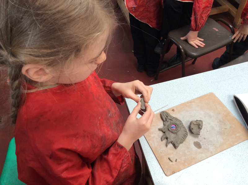 Year 3 Clay Modelling Dragon-Eyes
