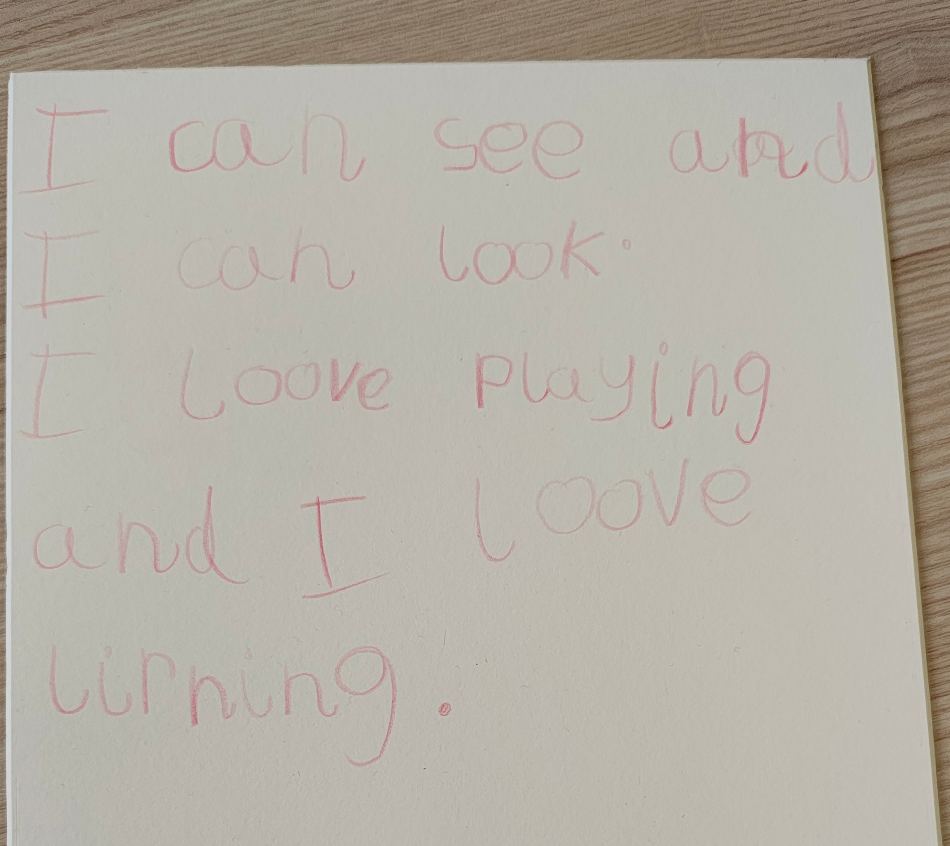Reception writing success!