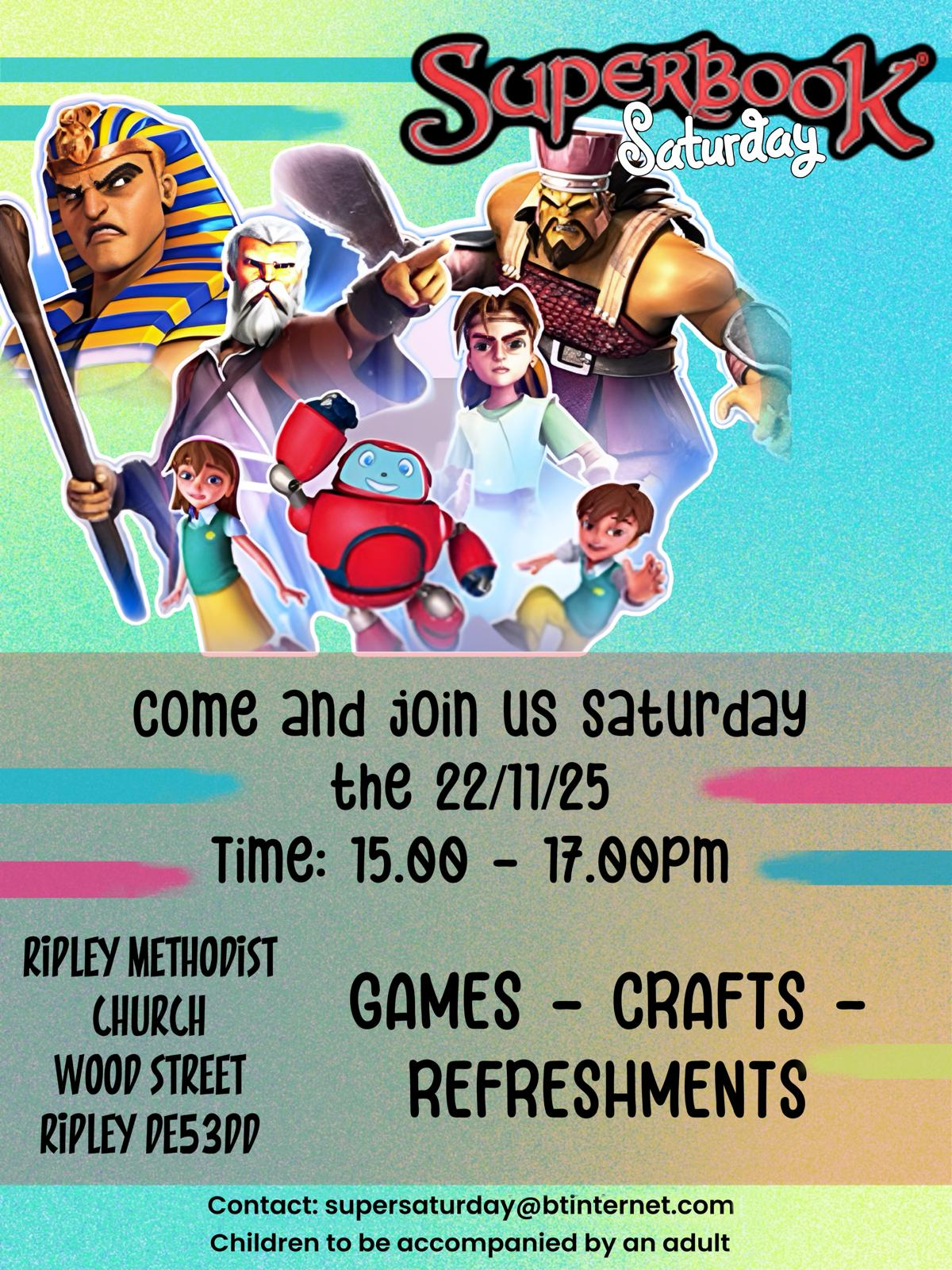 Super Book Saturday Event at Ripley Methodist Church - 22nd November 2025