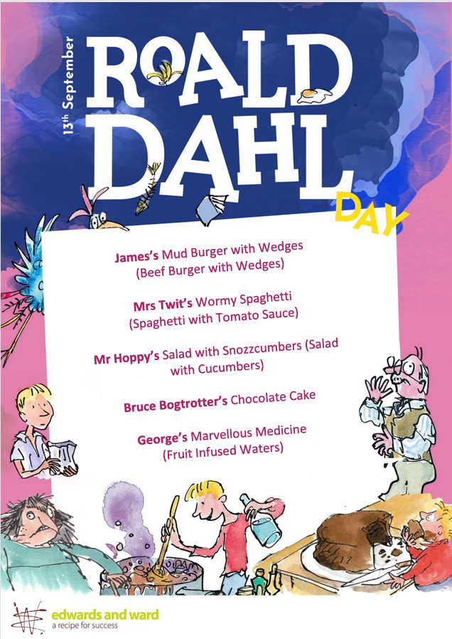 Roald Dahl Day Special Menu Friday 12th September