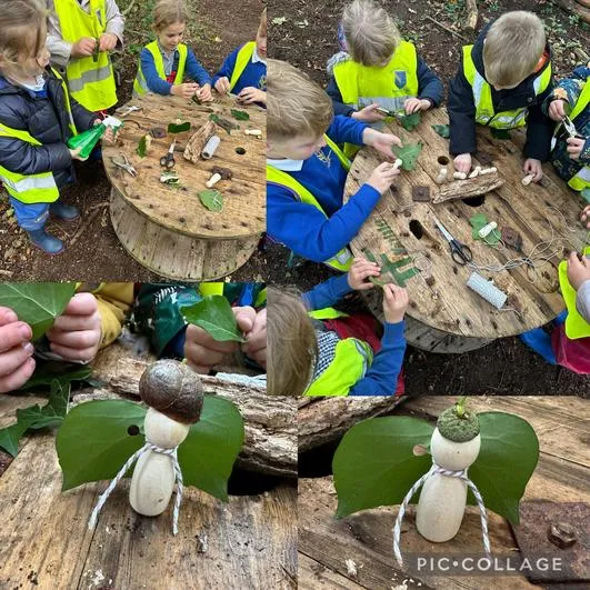 Autumn 2023 - 11th October - Acorns - Testing Natural Materials (strongest - using hammers; waterproof - Little Green Riding Hood cloaks; floating - boats) - image 4 Autumn 2023 - 11th October - Acorns - Testing Natural Materials (strongest - using hammers; waterproof - Little Green Riding Hood cloaks; floating - boats) - image 4