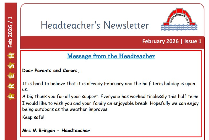Headteacher's Newsletter February 2026 Issue 1