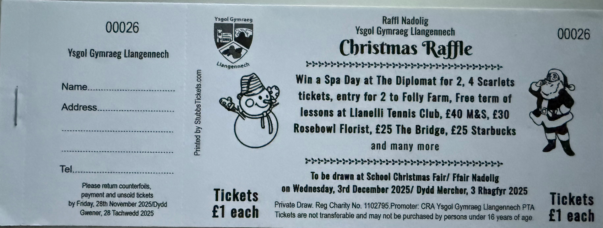 Y Raffl Fawr / Grand Raffle